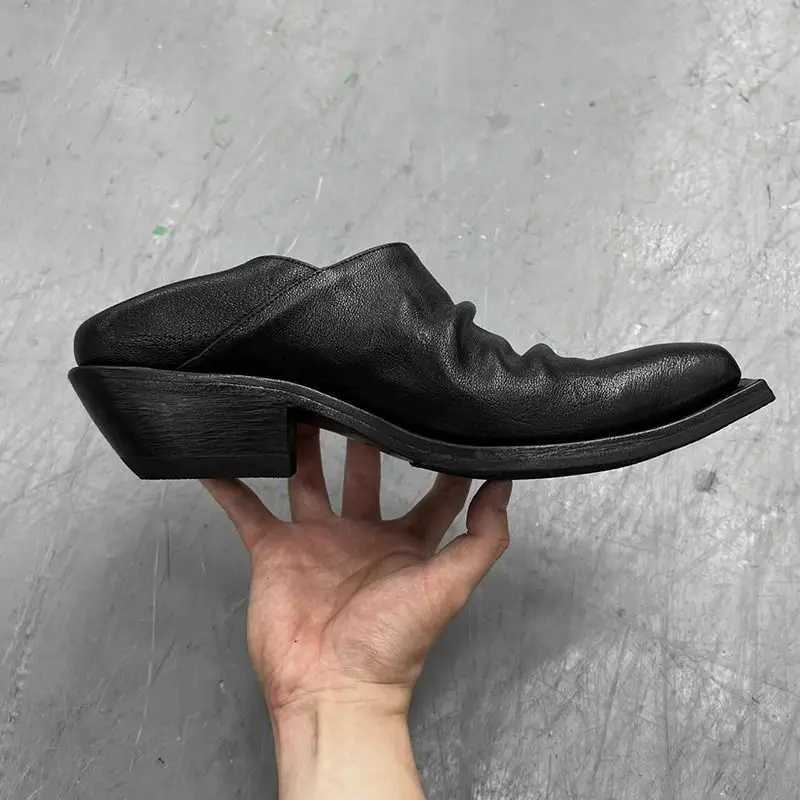 Uptur Leather One Pedal Loafer Commuter Platform Wizard Trendy Mens and Womens Height Niche Casual Derby Shoes Y250805