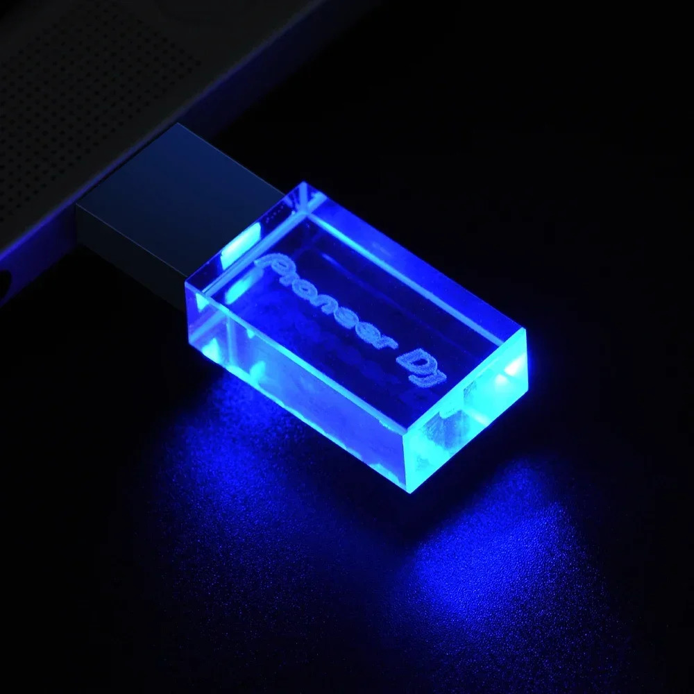 Colorful LED Light Pioneer DJ Premium USB Flash Drive 64GB High Speed Writing Reading Memory Stick 32GB Free LOGO Pen Drive 16GB