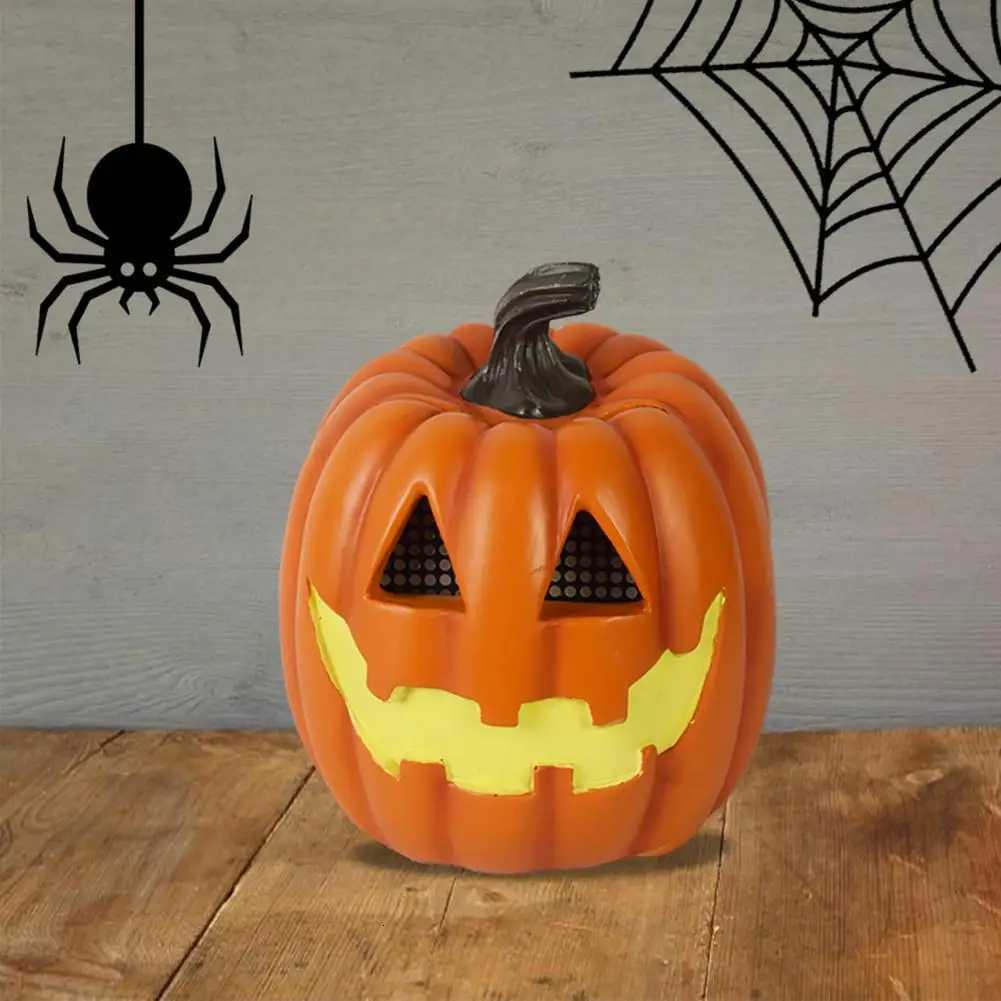 Resin Pumpkin Ornament Spooky Halloween Pumpkin Lanterns for Haunted Party Decor Resin Led Pumpkin Figurines for Garden XJ250804