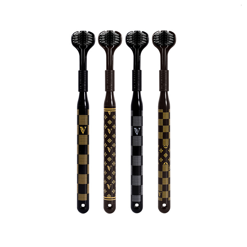 4-Pack GYN Three-Sided Brush Heads Adult Gift Household Medium Soft Bristle Three-Head Toothbrush