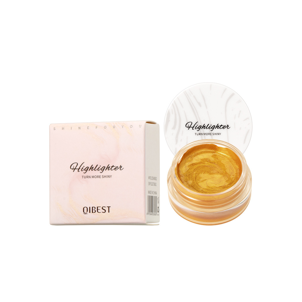 QIBEST Shimmer Glitter Highlighter Cream Eye Shadow Silkworm Gold Face Contour Bronzer Brighten Body Highlight Iluminador Makeup X250820