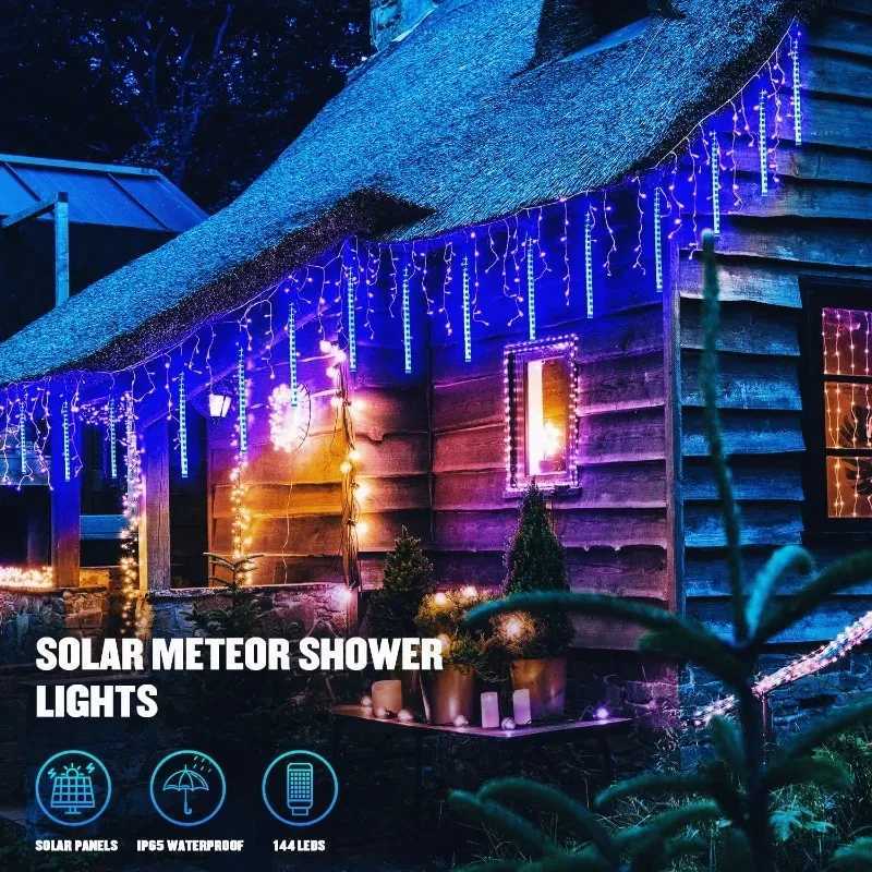 LED USB Meteor Shower Light Outdoor Garden Light for Patio Landscape Bar Tent Fence Street Christmas Halloween Wedding DecorationXJ250804