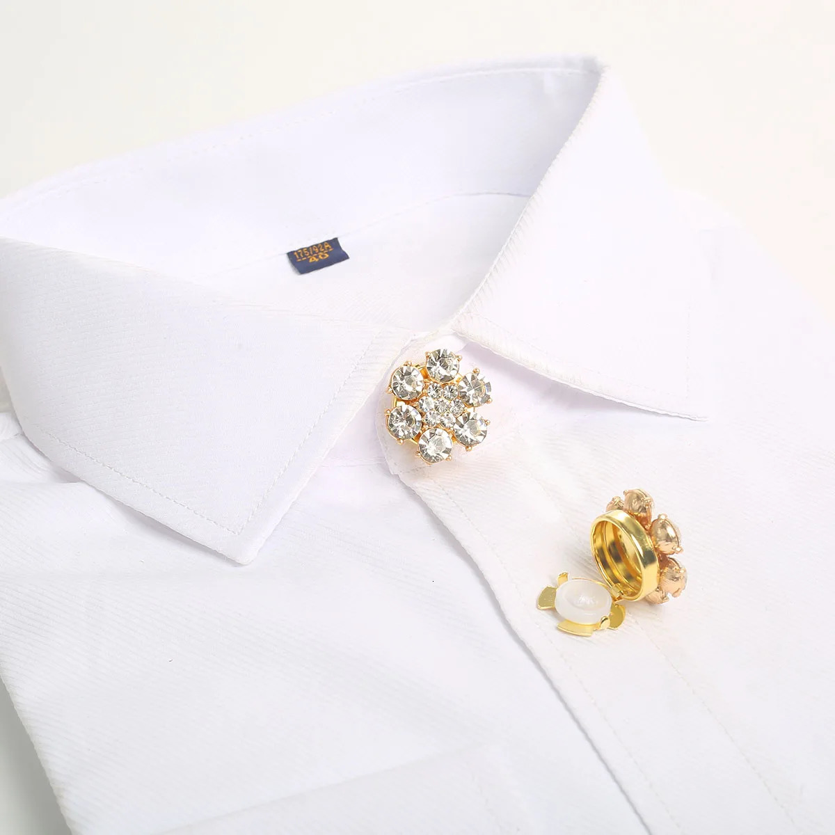 2PCS Cufflinks Shirt Button Covers Women Men Buttons Blind Rhinestone Flower Cuff link Sleeve Button Clothing Accessorie 250804