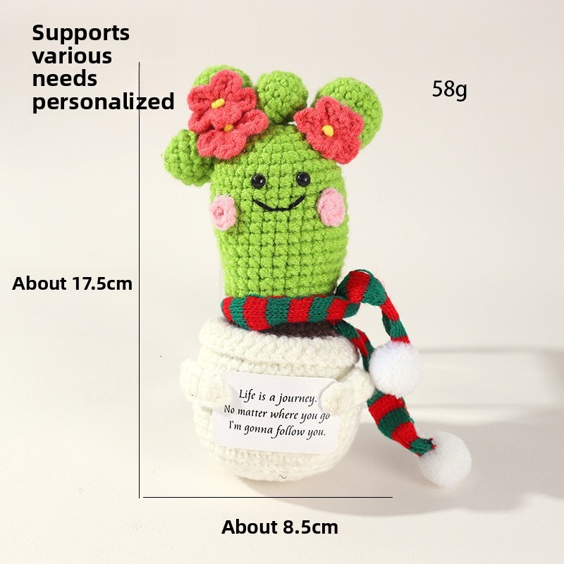 2025 New Hot-Selling Positive Cucumber Decoration Santa Series Crochet Doll
