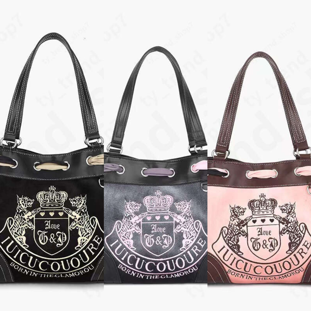 Mirror quality Shoulder Bags Y2K Women juicy bag Vintage Retro Chic Embroidery Velvet Bag tote Ladies High Capacity E-girls s Shopping Handbags totes bags