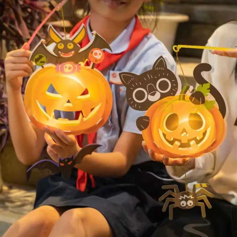 Pumpkin Lantern Halloween Decoration 2025 DIY Material Package Chinese Lantern Ornament Ghost Lanterns Accessories XJ250804