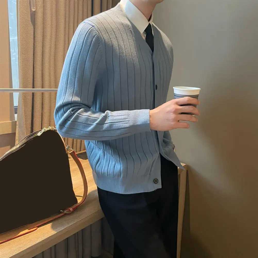 50% off! V-neck Cardigan Sweater Mens V Neck Knitted Cardigan Sweater Thick Warm Windproof Coat for Fall Winter Casual Daily Wear XJ250805