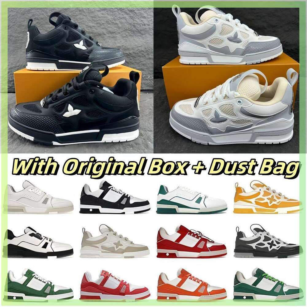 High Quality Skate Trainers Designer Shoes Mens and Womens Sneakers Fashion Running Lace-up Low-top Sports Breathable Black White top A dh