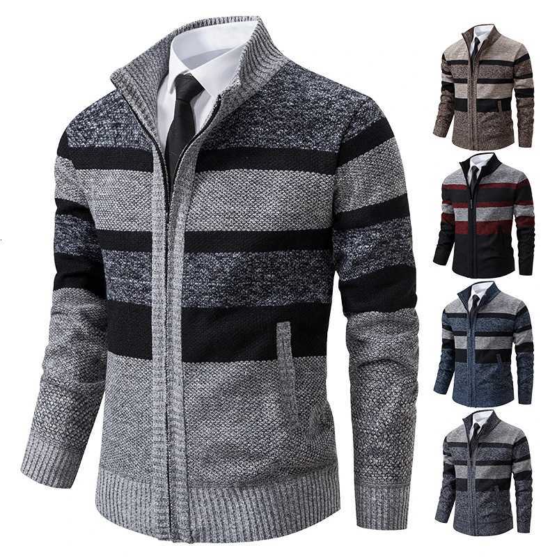 2023 Spring Autumn New Korean Trend Stand Collar Casual Sweater Cardigan Mens Clothing Winter Sweatercoat Hombre Jumpers XJ250805