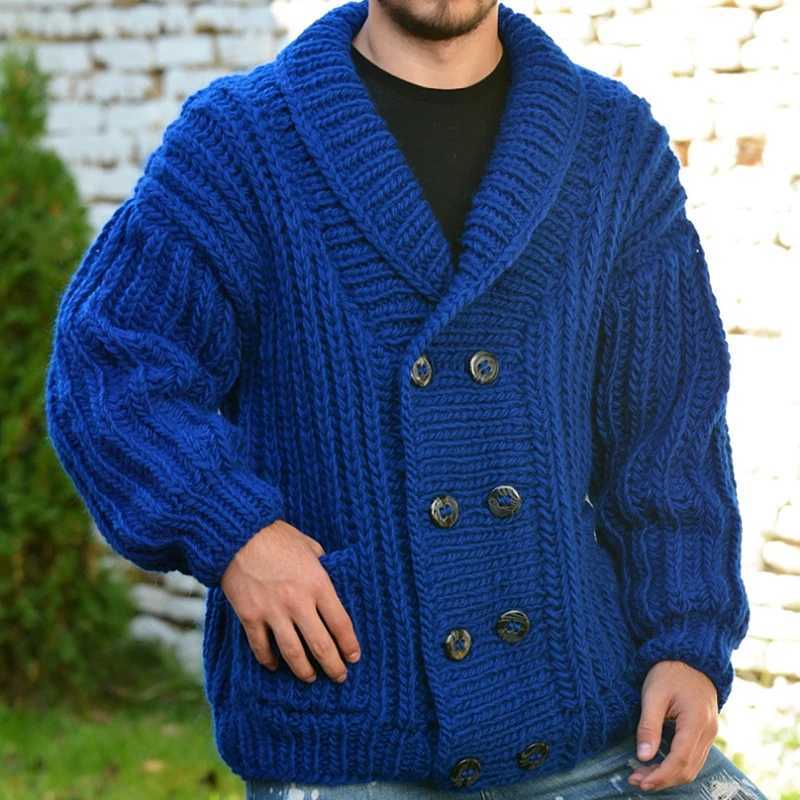 New British Retro Men Cardigan Jackets Luxury Textured Knitted Double-Breasted Long Sleeve Sweater Coats Casual Premium Knitwear XJ250805