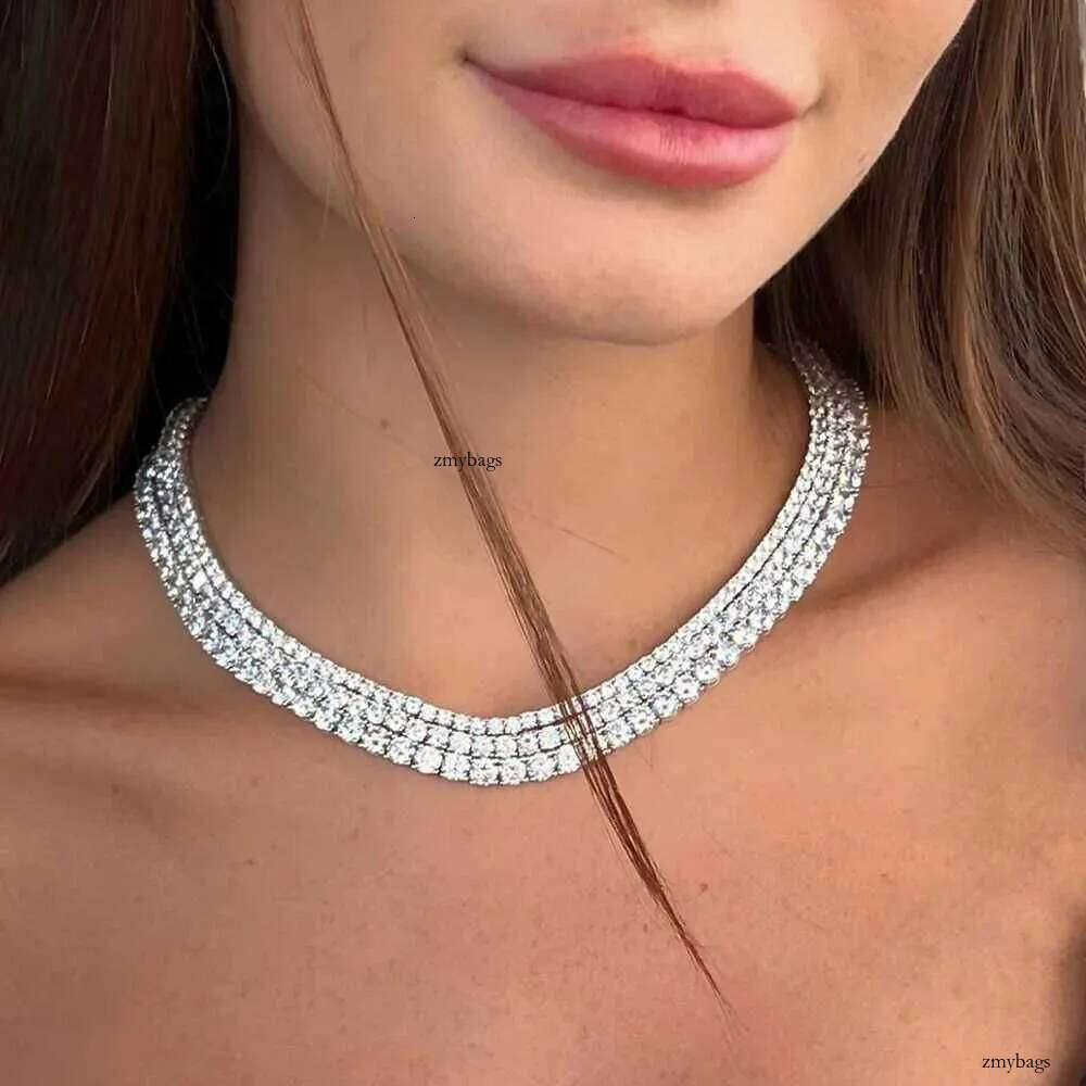 Moissanite Tennis Necklace With certificate For Women Men Sterling Sier plate gold 3/5/6.5mm Dia Neckchain Bracelet
