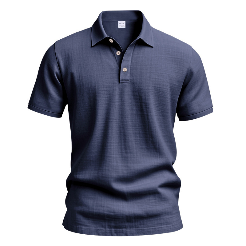 Men's Polos Daily Casual Short Sleeve Linen Polo Shirt Mens Fashion Buttoned Turn-down Collar Tops Men Spring Summer Breathable