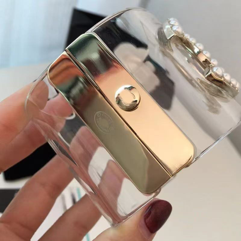 High Qualilty Designer Bracelet Bangle Clear Acrylic bracelets bangles for Women and Men Party Wedding Jewelry With Big Flannel Bag