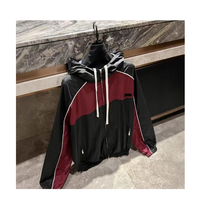 designer outerwear women jacket top hooded windproof autumn plaid gray women jackets high quality outdoor casual loose versatile windbreaker women coats