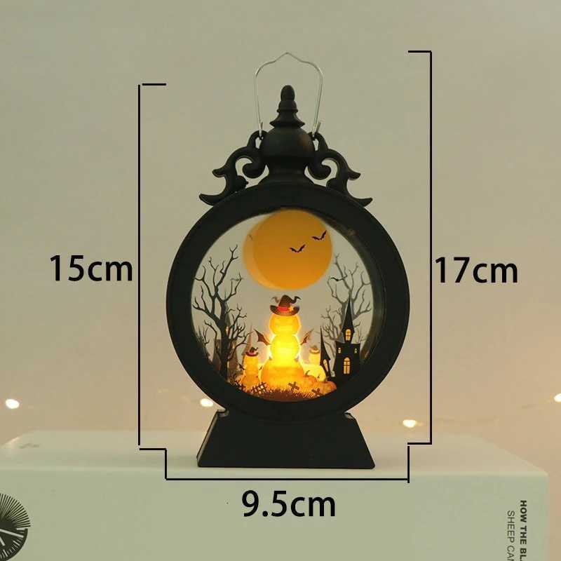 Halloween LED Wind Night Light Portable Pumpkin Ghost Lantern Bar Desktop Ornament Halloween Decor Props Party Supplies Desk Lamp XJ250804