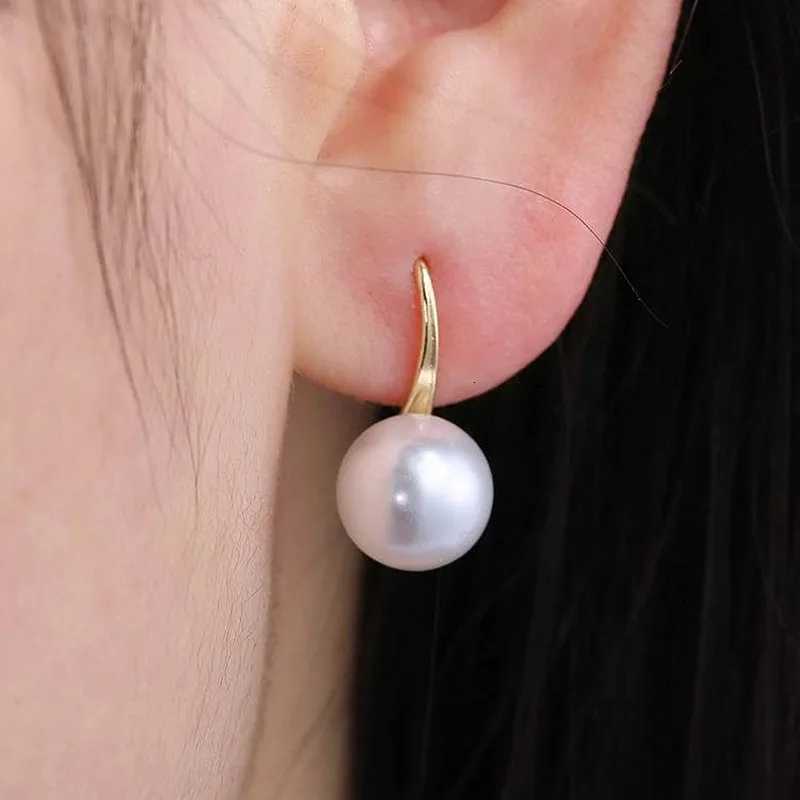 New Fashion Simulated Pearls Stud Earrings For Women Simple Earrings Cute Ear Hook Wedding Girl Jewelry Gift Y250804