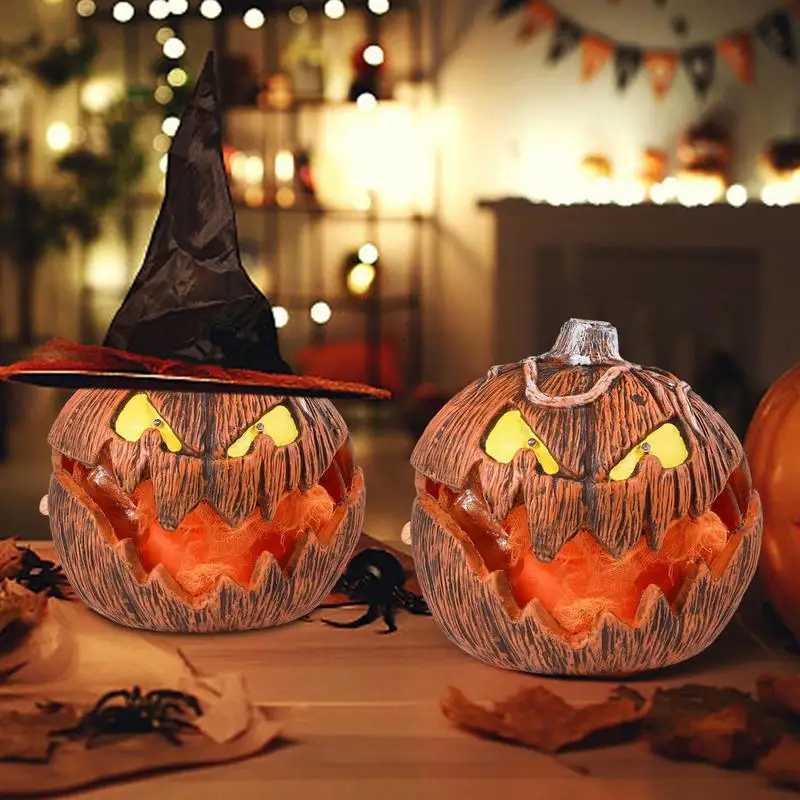 Halloween Gourd Pumpkin Lighting Halloween Gourd Jack-O-Lantern Decor Mouth Open Talking Halloween Pumpkin Lights For Indoor XJ250804