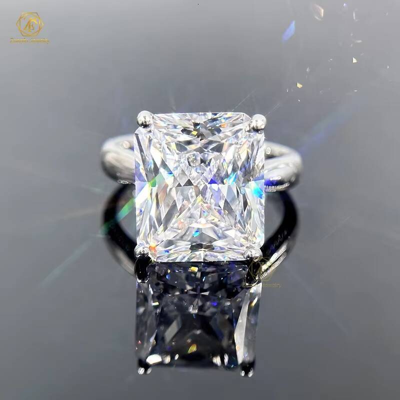 14k White Solid Gold 3 CT Round Brilliant Cut Def Color Moissanite Man Ring Hip Hop Luxury Jewelry