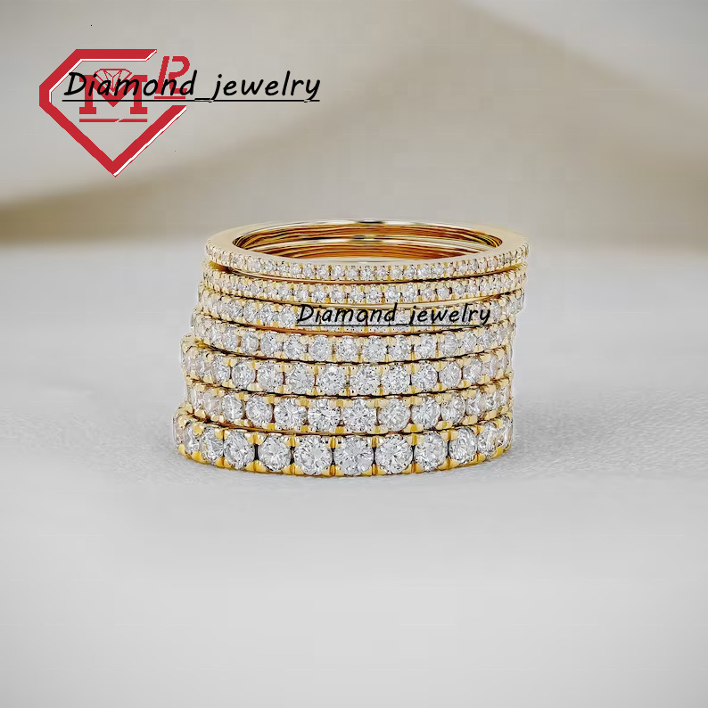 Custom Lab Diamond Ring Wedding Band 925 Silver 2mm 3mm 4mm Eternity Lab Grown Diamond Ring