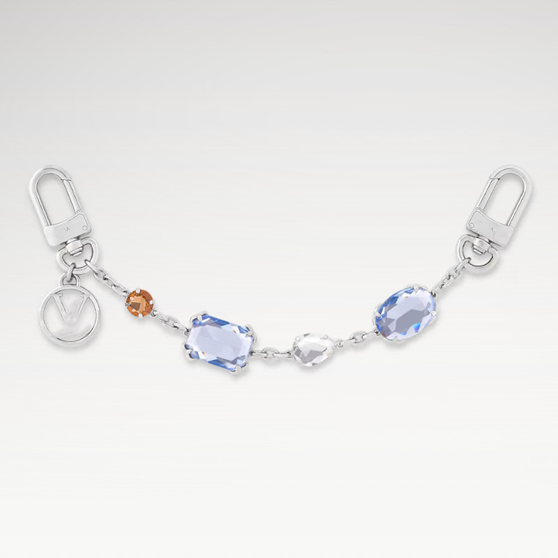 With BOX Designer Keychains Classic Brand High-end Blue Diamond Silver Plated Luxury Keychain Women Key Rings Lanyards