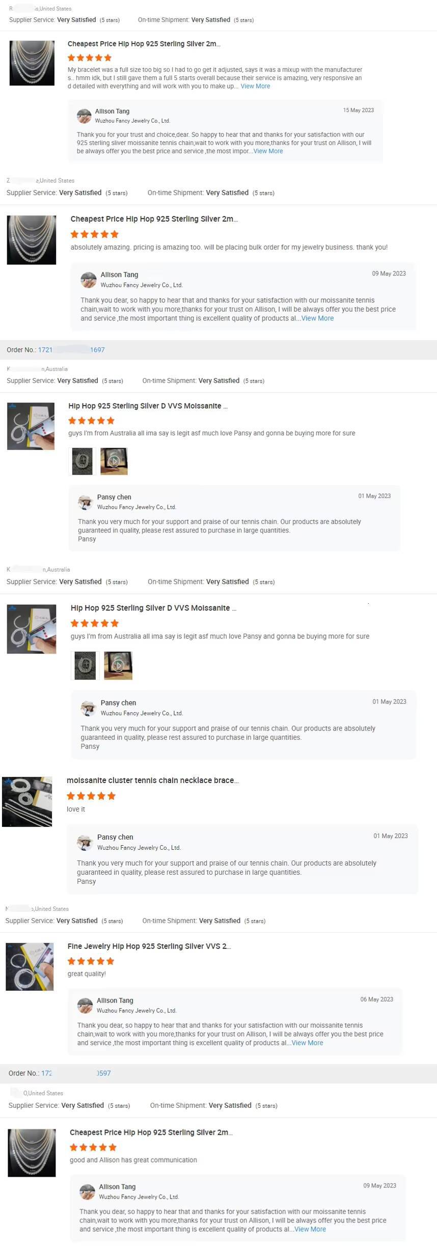 Cheapest Price Hip Hop 925 Sterling Silver 3mm 4mm 5mm 6.5mm Diamond Tennis Necklace Chain VVS Moissanite Tennis Chain