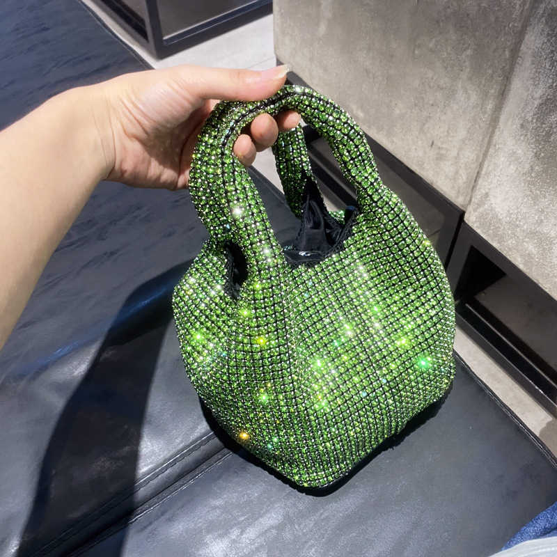 Free shipping designer bags Evening Bags Women s with Rhinestones Handheld Bucket Bag Single Shoulder Crossbody Chain Small Handbag 250805