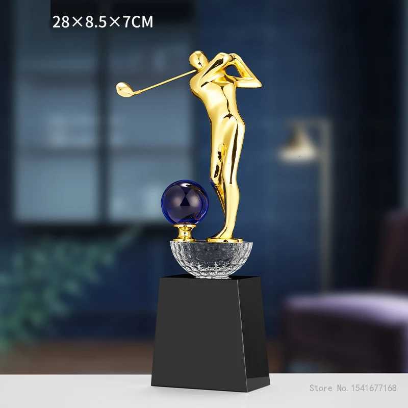 Customized High-end Golf Crystal Trophy Souvenir Home Decoration Creative Metal Commemorative Total Net Rod One Hole Award 1 Piece Y250725