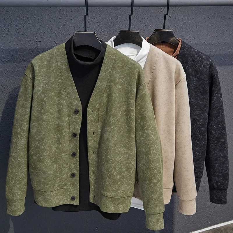 Korean Style Mens Cardigan V Neck Button Up Sweater Male Big Size Casual Light Spring Stretch Oversized Plus Large 10XL 9XL 8XL XJ250805