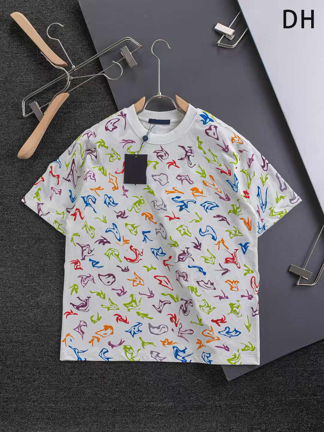 Fashionable men's T-shirt, round-neck pullover, letter-patterned short-sleeved T-shirt, printed shirt, summer casual short-sleeved shirt, Asian size M-3XL #14