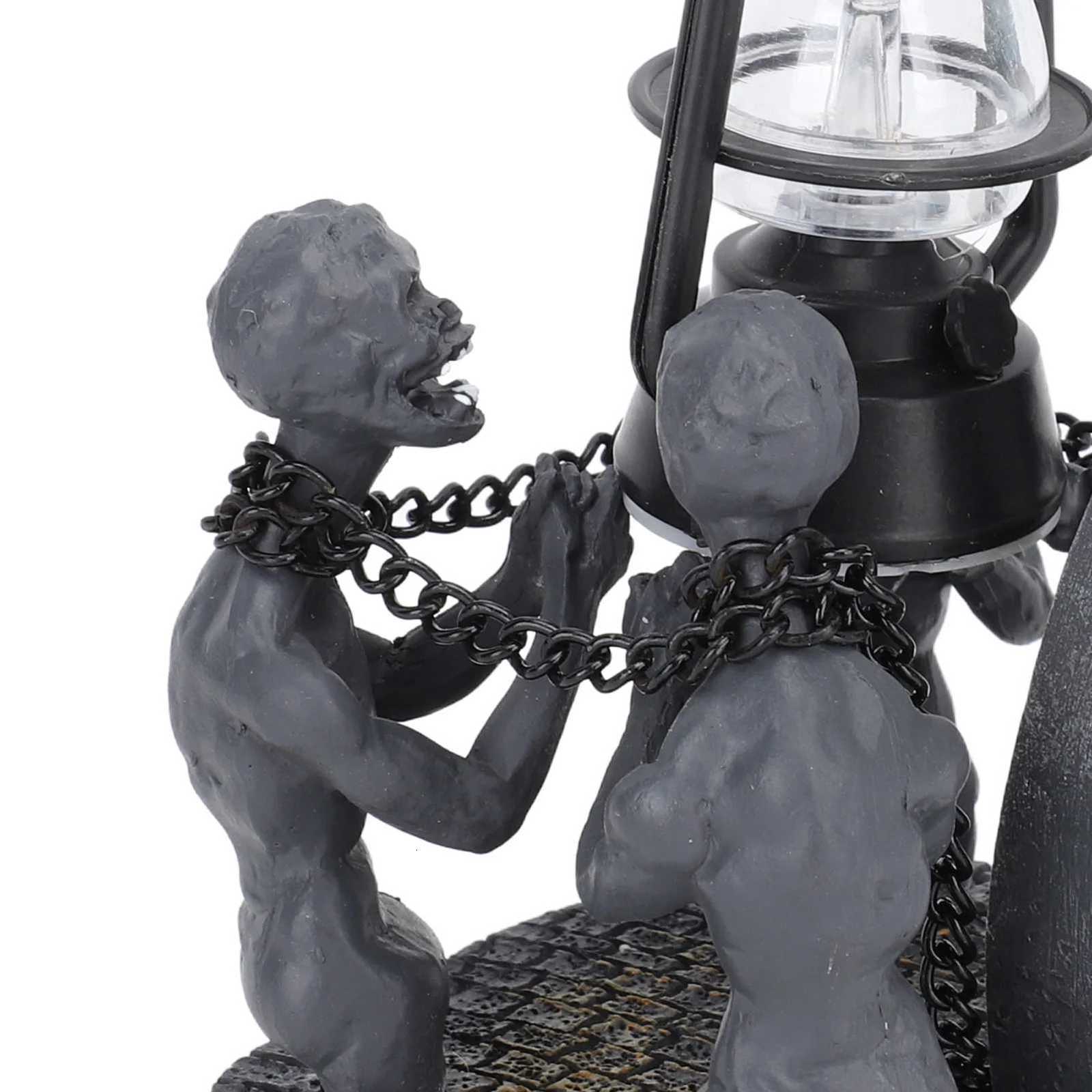 Four Skulls LED Lights Ornament Halloween Resin Decoration Compact Exquisite Skull Lamp Statue for Desktop XJ250804