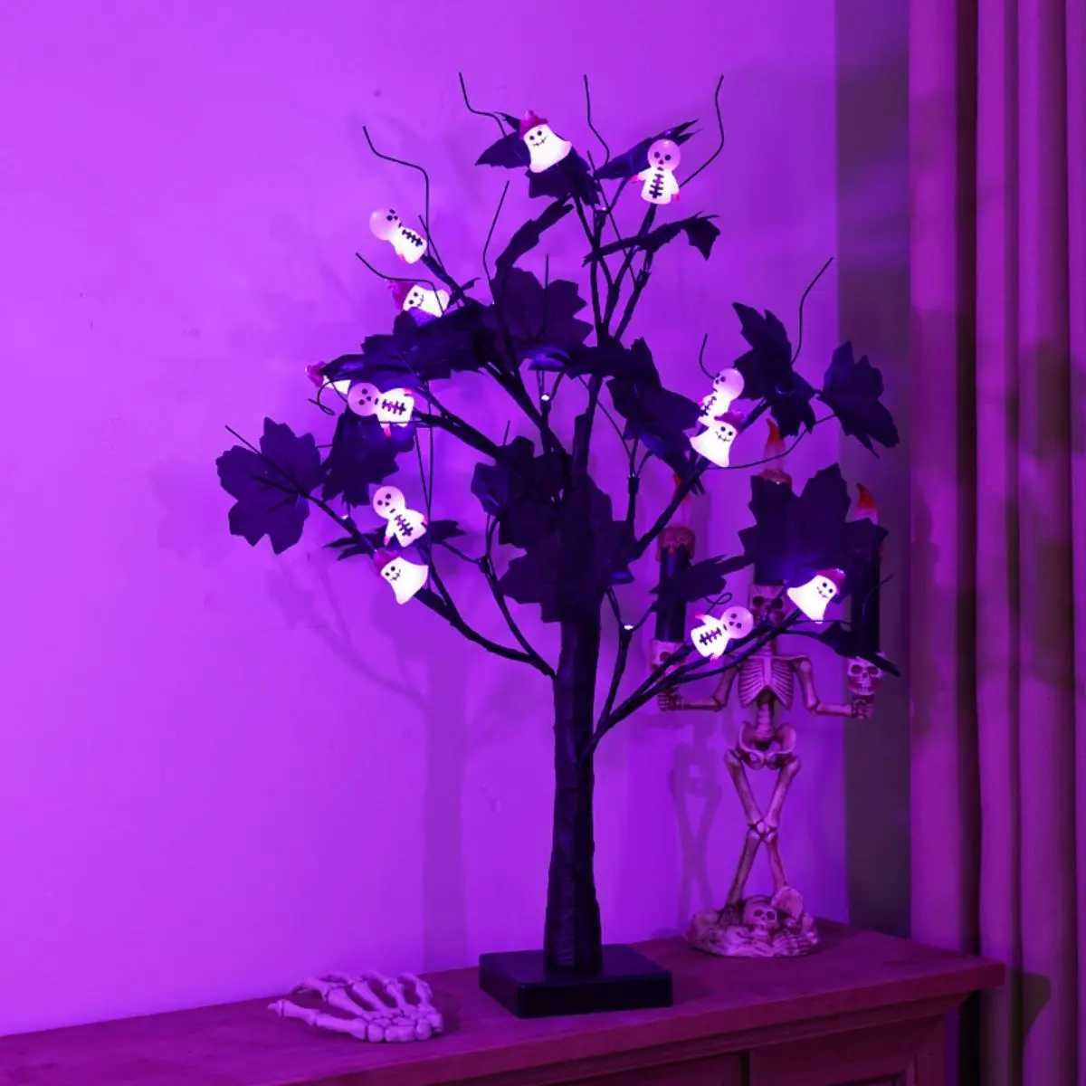 New LED Halloween Birch Pumpkin Ghost Eye Shaped Light with Luminous Arrangement Decoration Small Night Light XJ250804