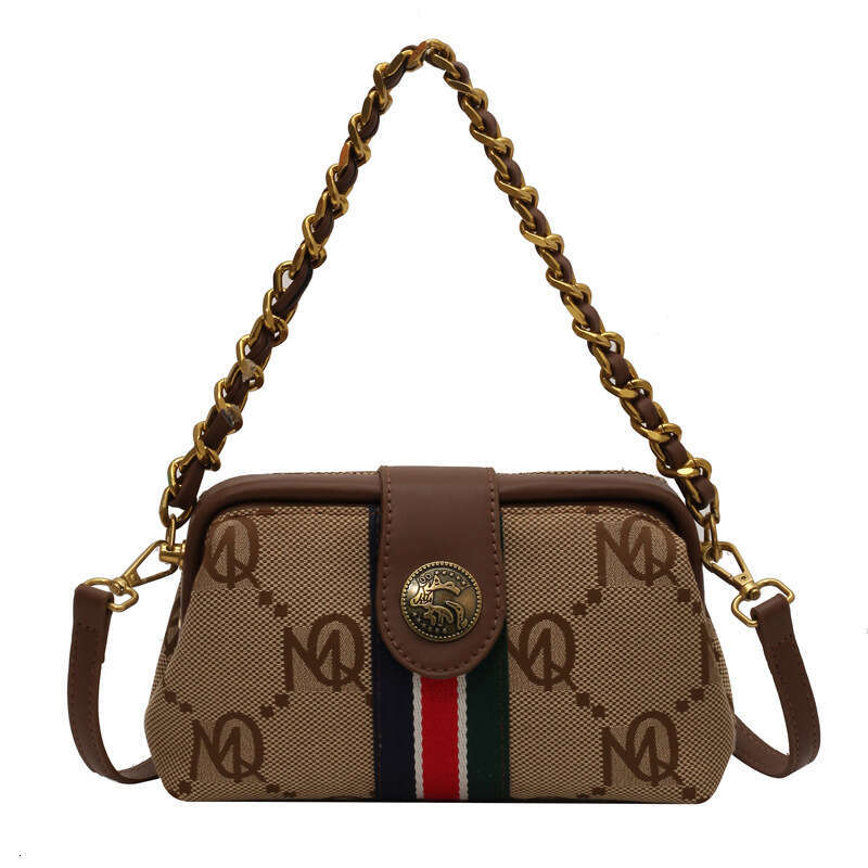 DHessencial 2025 Small Women's Striped Classic Chain Underarm Shoulder Crossbody Bag Trendy