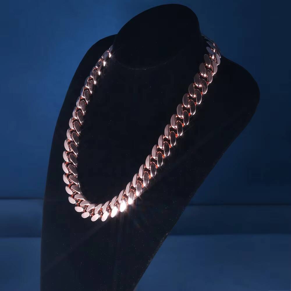 Custom 19mm S925 Sterling Silver 10K 14K 18K Solid Gold with D VVS Moissanite Diamond Lock Miami Cuban Link Chain Necklace