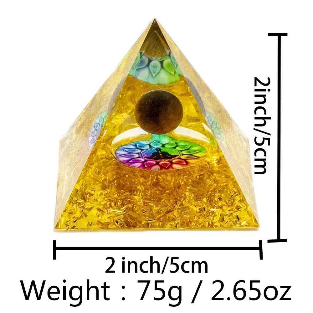 Natural Crystal Energy Generator Pyramid Peridot Amethyst Reiki Healing Chakra Resin Pyramid Egyptian Decoration Room Decoration 1pc Z250805