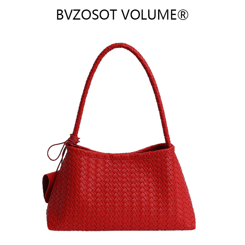BVZOSOT VOLUME 2025 New French Retro Hand - woven Bag a Versatile and Unique Under - arm Bag Fashionable Handbag Stylish Shoulder Bag