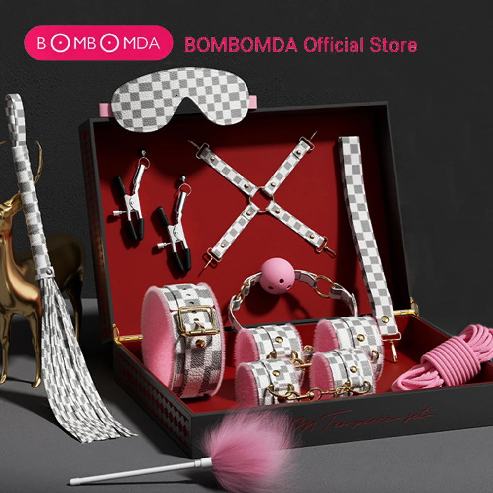 Bdsm Bondage Set Restraint Adult Game Handcuff Neck Collar Wrist Mouth Gag Strap Fetish SM Sex Toys for Woman Couples Product 250805