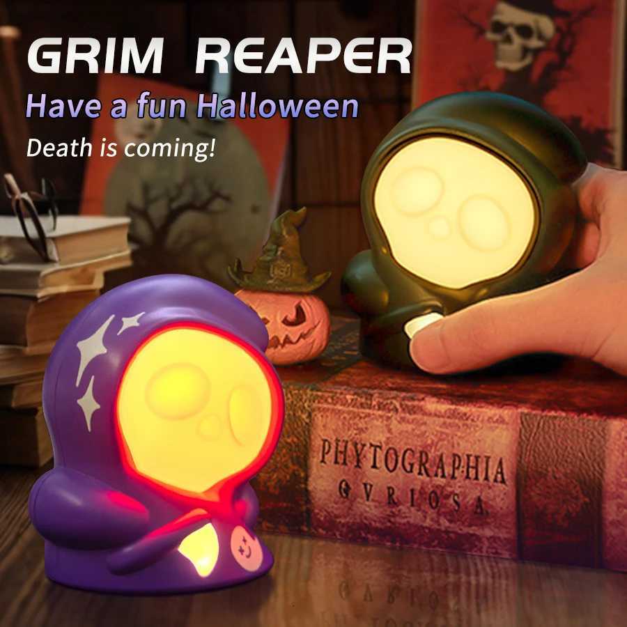 Halloween Ghost Night Light Rechargeable with 3 Color Adjustable Creative Lighting Ornaments for Kids Gift Festive Party Desk DecorXJ250804