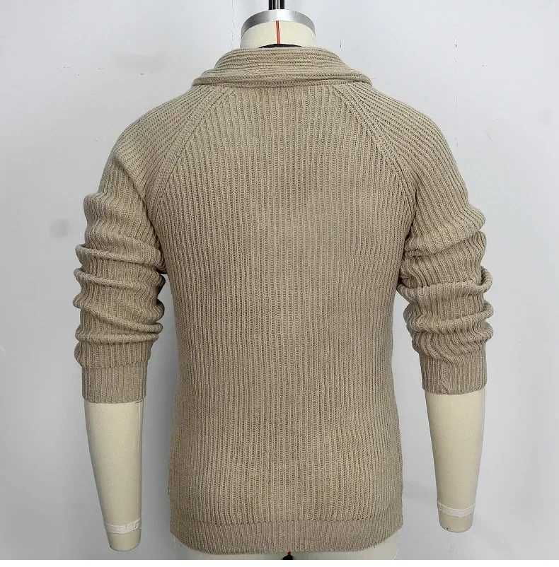 100% Cotton Cardigan Sweaters Turn Down Collar Full Sleeve Coats Single Breasted Solid Open Stitch Autumn Winter Outerwear XJ250805