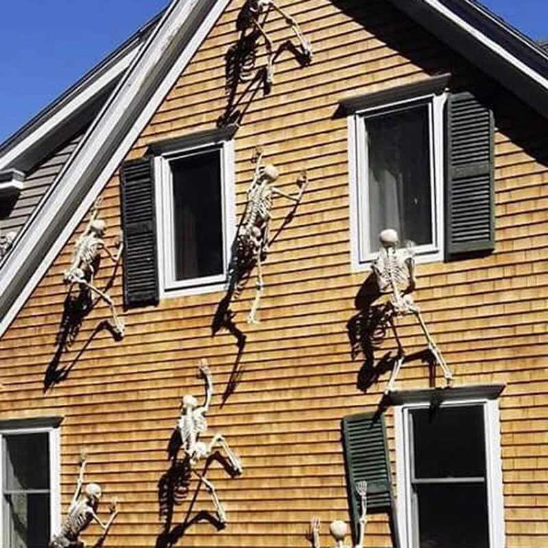 1pc Happy Halloween Modeling Humanoid Skeleton Decorative Props Haunted House Home Bedroom Balcony Decoration Party DIY Supplies XJ250804