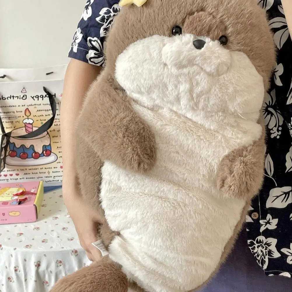 Seal Plush Toy Soft Low Fuzzy Sea Lion Ffed Cushion Cartoon Blue Brown Otter Kid Christmas Birthday Gift Y250805 Y260128