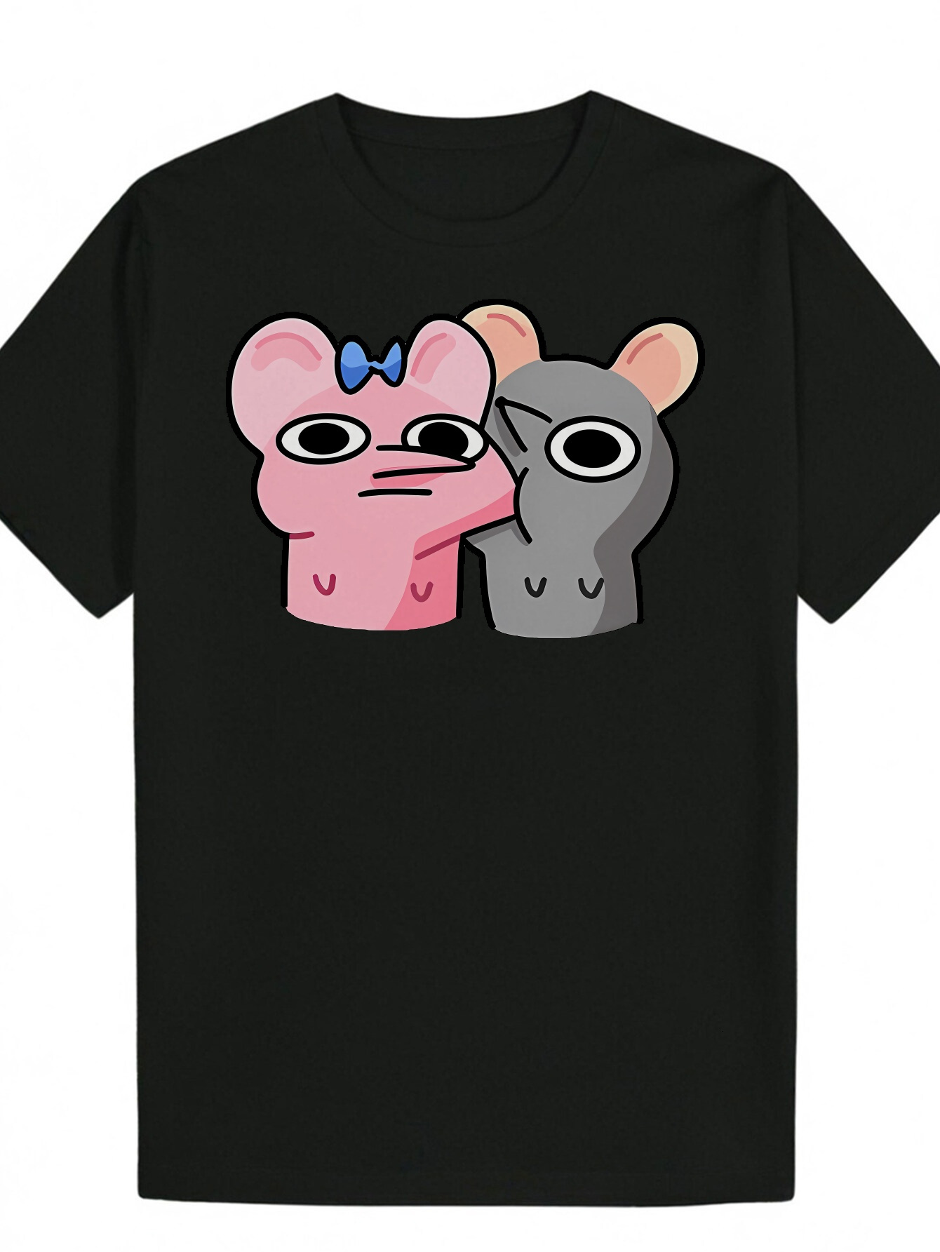 Men's T-Shirt, Cute - Soft Polyester Fiber, Round Neck, Lightweight and Breathable, Perfect for Wear, Summer Casual Wear Playful Animal Print | C