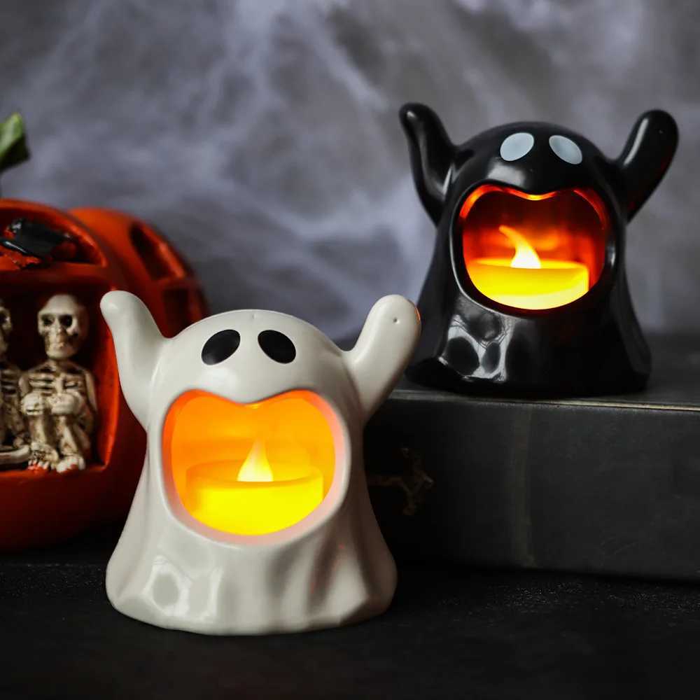 LED Electronic Candle Lights Kawaii Ghost Lights Halloween Spooky Atmosphere Ornaments Kid Gift Party Desktop Decoration Props XJ250804