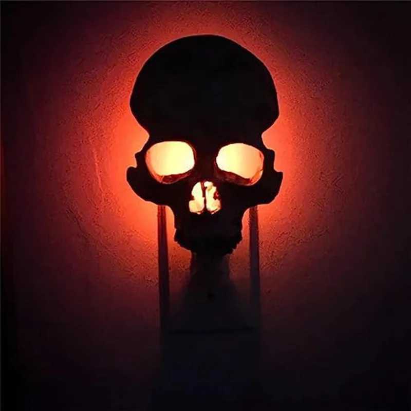 1 PCS Halloween Skull Night Light Horror Lamp Gothic Skull Night Lamp Skeleton Lamp Plug Into Wall Decorative Gothic US Plug-N37 XJ250804