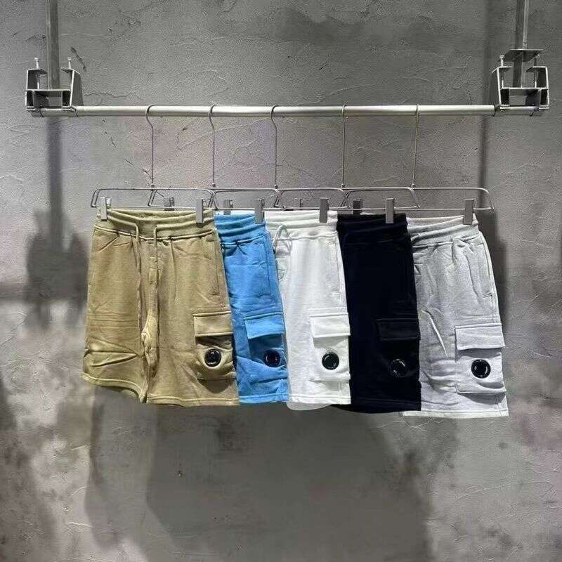 American Style Trendy Brand CP Classic Pocket Lens Decoration Drawstring Summer Casual Unisex Loose Straight Five-Point Shorts