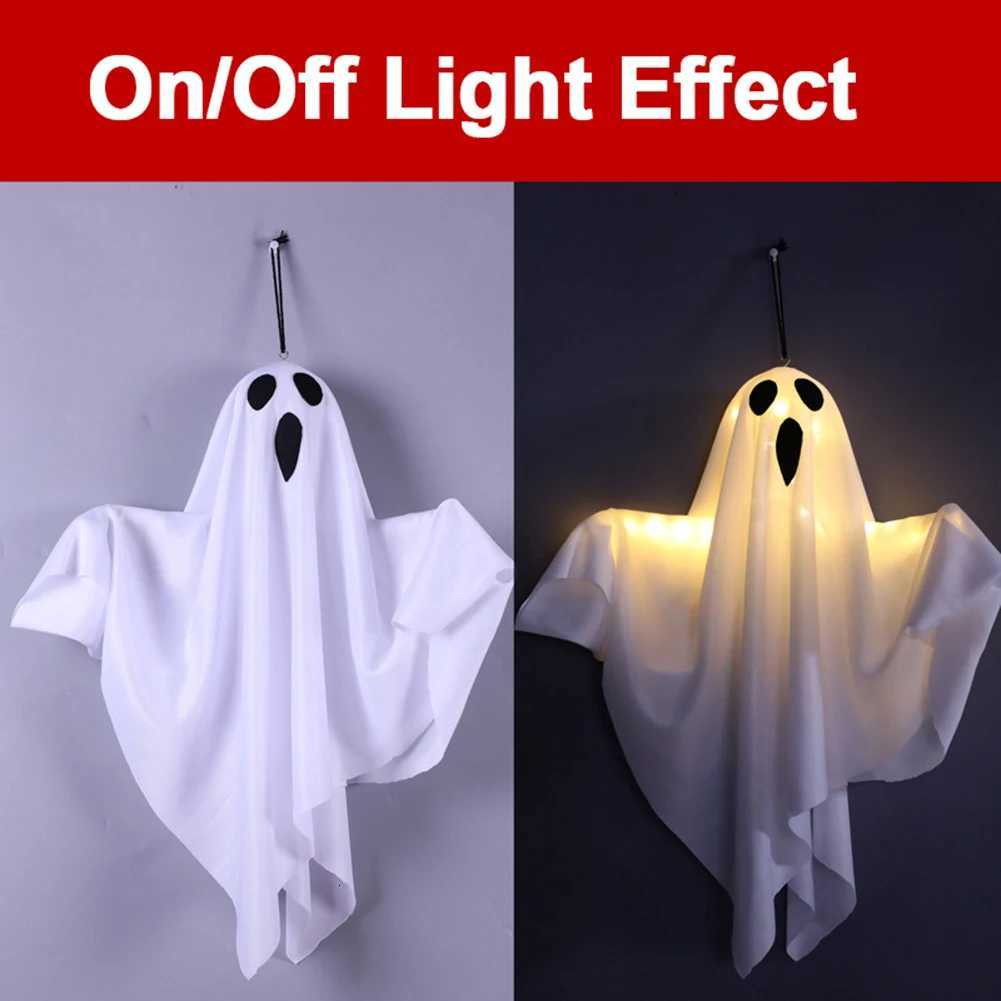 Halloween LED Glow Ghost Light Ghost Hanging Lamp Ornament Lighted Ghost Horror Props for Front Yard Garden Party Decor XJ250804