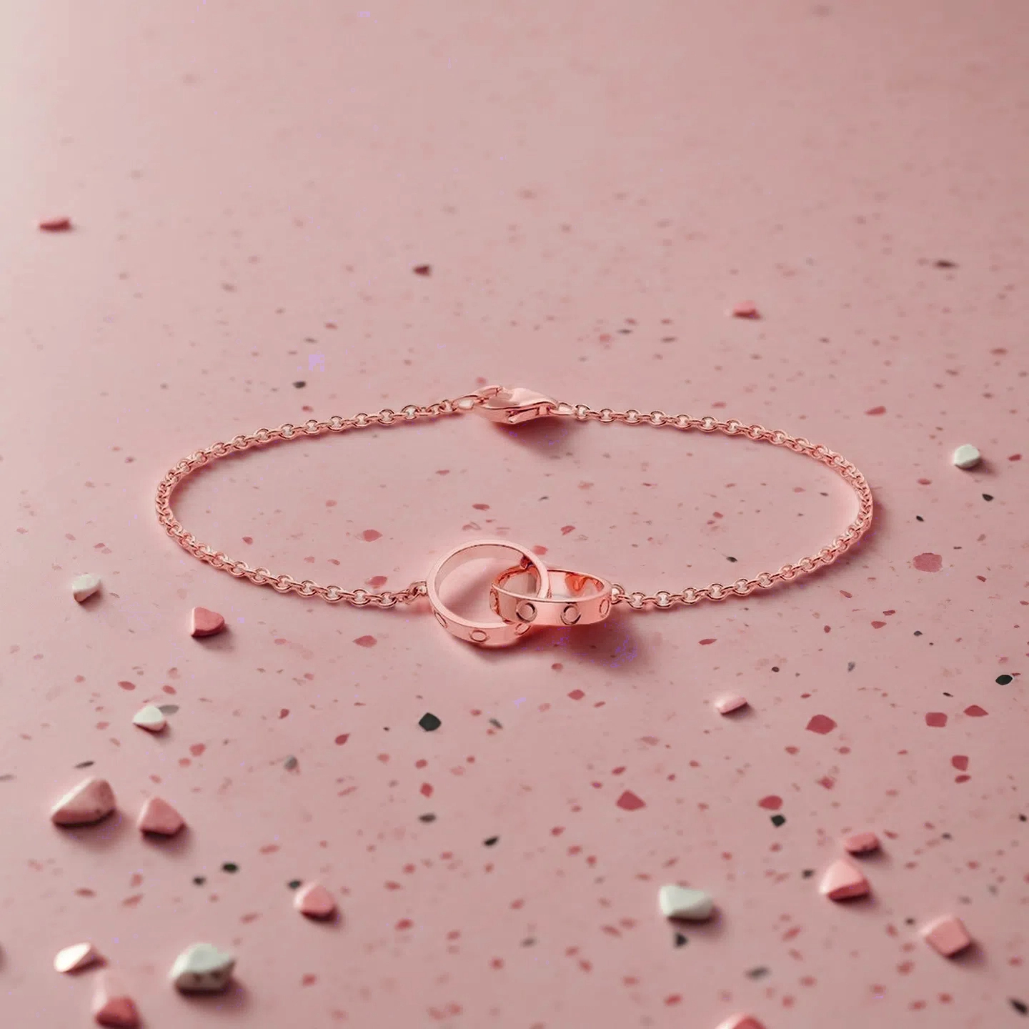 Designer Gold Silver Oval Double-Ring Crossed Charm Bracelets for Lover's Women Girls Ladies Titanium Steel Classic Design High Edition Gift Jewe