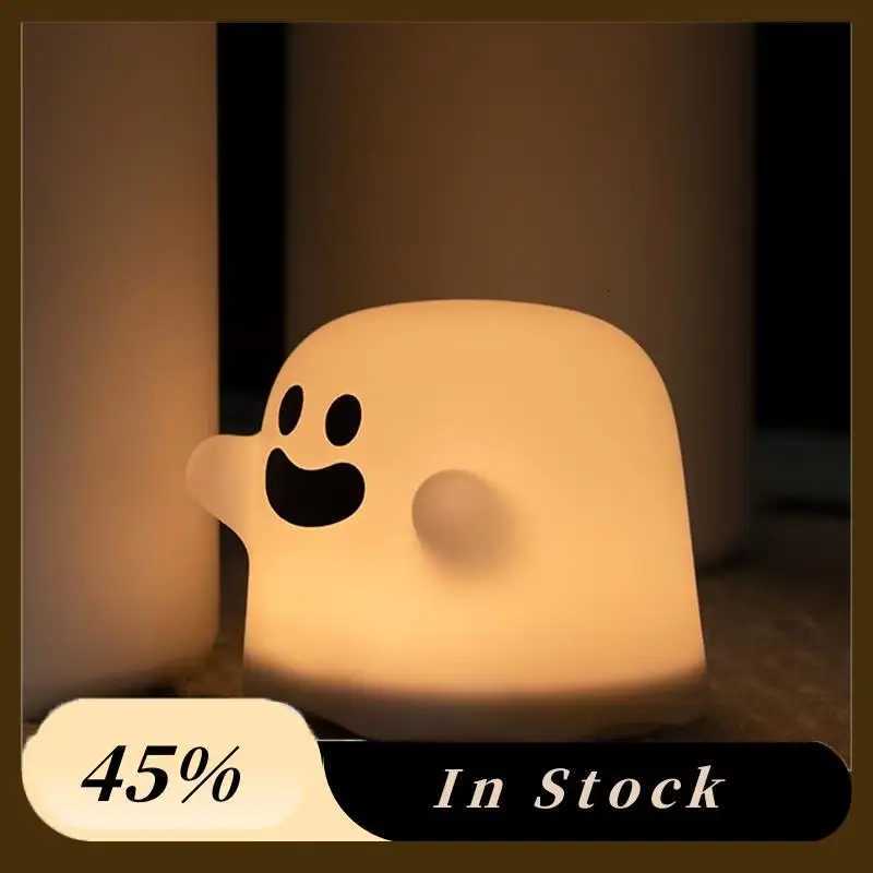 78K New Cute Ghost LED Night Light Touch Sensor Rechargeable Silicone Lamp Perfect Holiday Gift B XJ250804