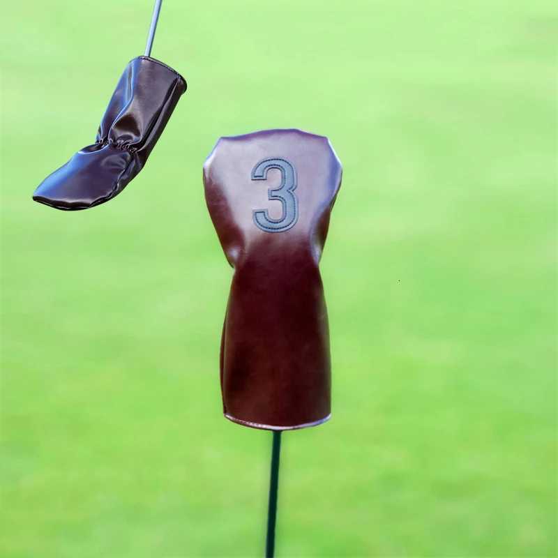 Oil Wax ather Club Cover Premium PU ather Waterproof Driver Cover Club Covers for Driver Fairway WoodsXJ250730