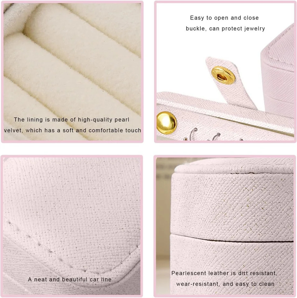 Portable Mini Jewelry Box Small Travel Storage Case for Rings Necklaces Earrings Lipstick with Removable Ring Slot PU Leather 250804