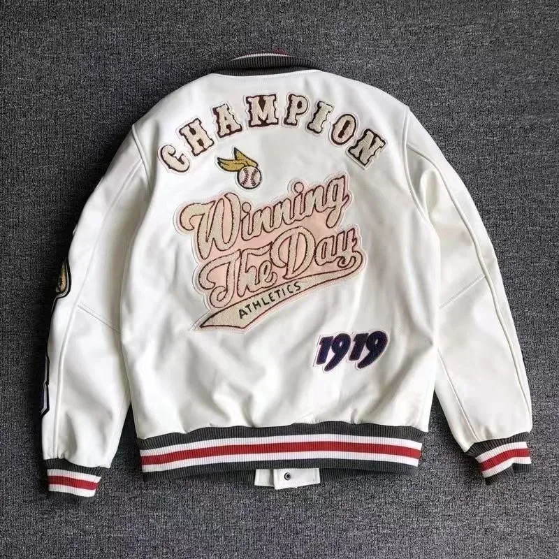 Streetwear Men Bomber Varsity Jackets Embroidery Pu Leather Jacket Baseball Motorcycle Coat Outerwear Winter Men Clothing Unisex 250731